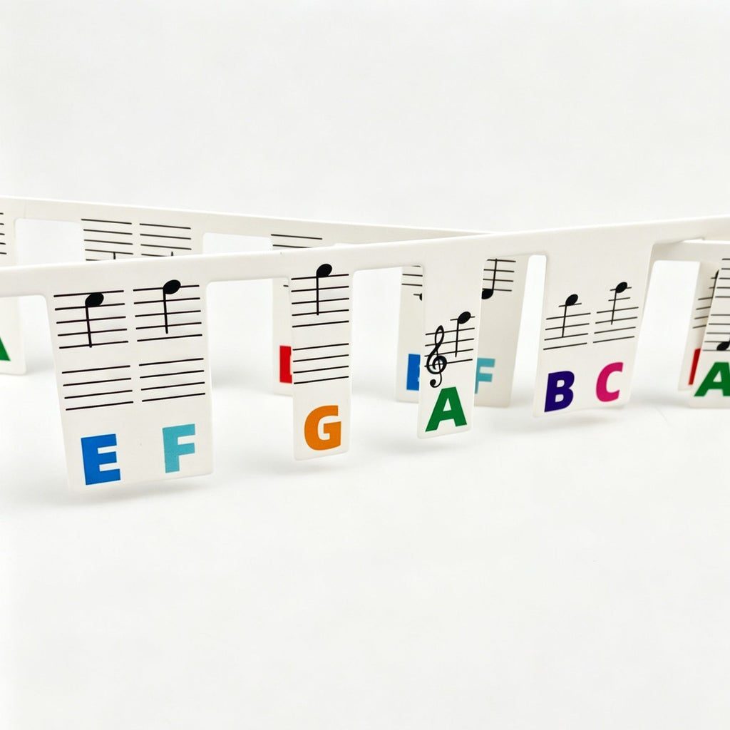 Black & Color Combo 2pcs 88 Key Piano Staff Note Strips