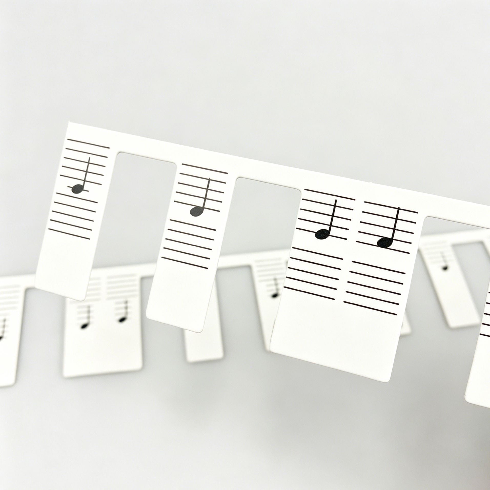Black & Color Combo 2pcs 88 Key Piano Staff Note Strips