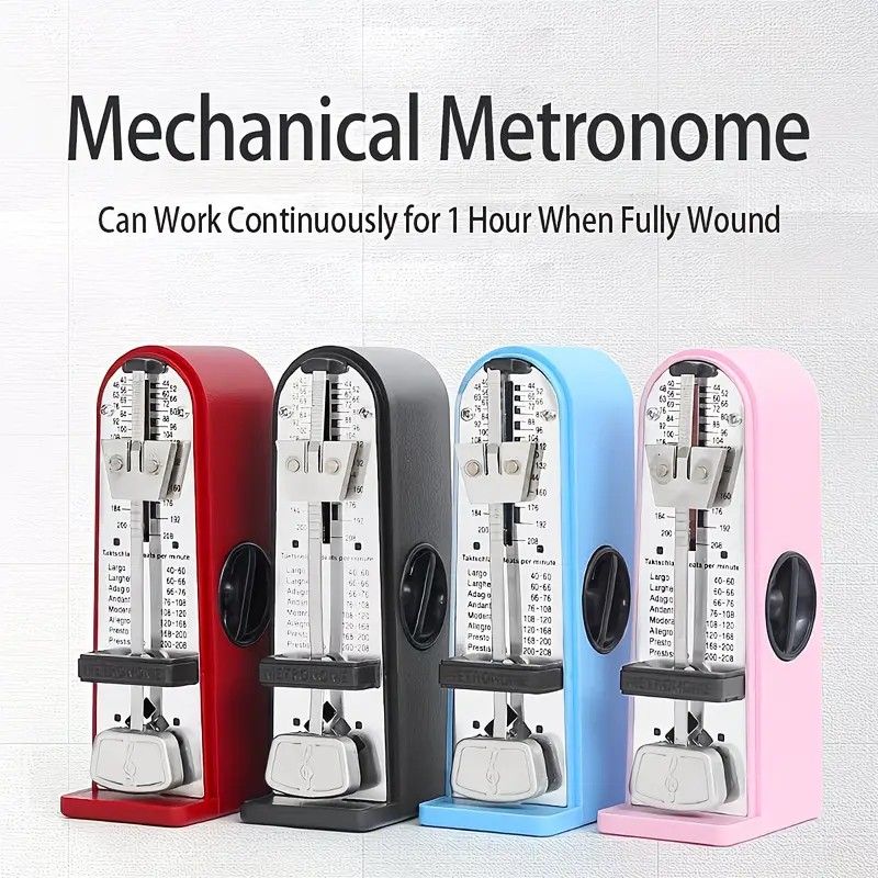 Portable Mini Mechanical Metronome – Battery-Free Instrument Beat Keeper, Universal Rhythm Training Aid for Piano, Guitar, Ukulele, and Wind Instruments(BLACK)