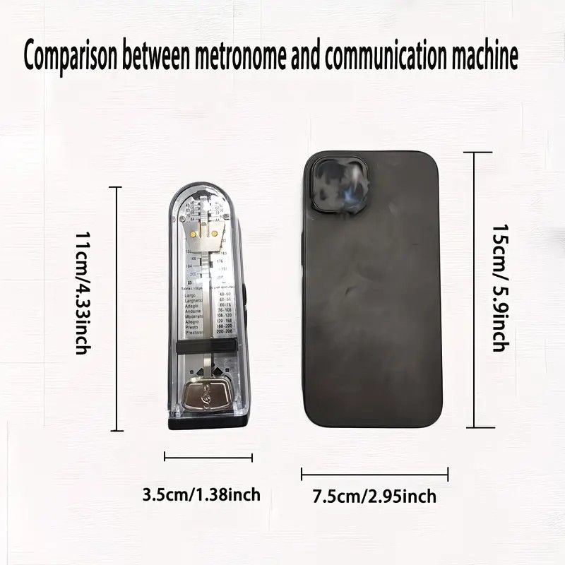 Portable Mini Mechanical Metronome – Battery-Free Instrument Beat Keeper, Universal Rhythm Training Aid for Piano, Guitar, Ukulele, and Wind Instruments(BLACK)
