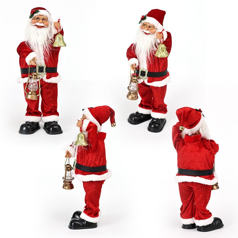 Electric Musical Santa Claus Figurine, About 45cm Tall with Music, Creative Standing Doll, Full of Holiday Atmosphere, Perfect Christmas Gift Choice