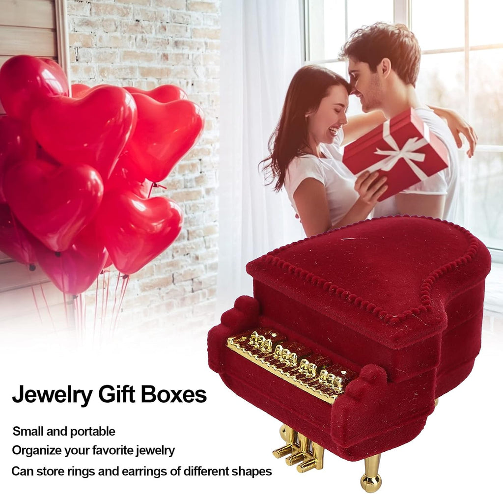 Jewelry Ring Box, Piano Shaped Wedding Box Gift Boxes for Earring Pendant Case
