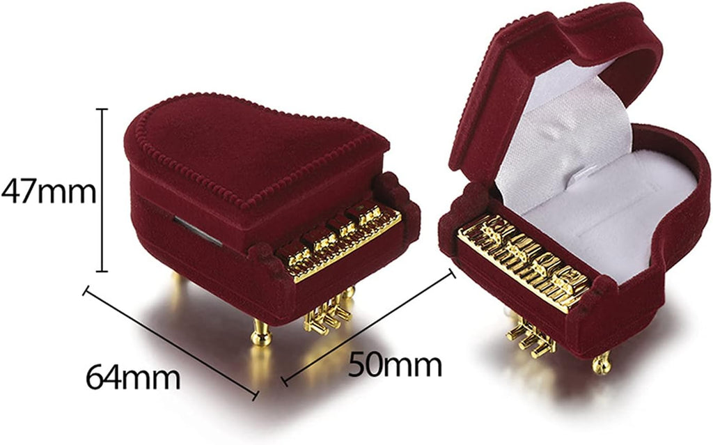Jewelry Ring Box, Piano Shaped Wedding Box Gift Boxes for Earring Pendant Case