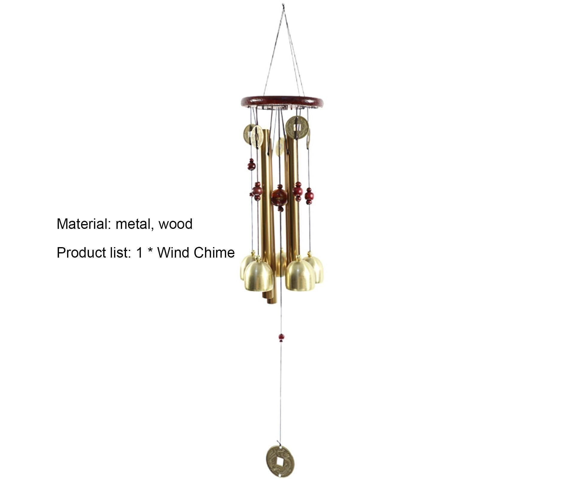 Wonderful Music Wind Chime with Copper Cash Anti-oxidation Metal Windchimes Bell for Garden- S