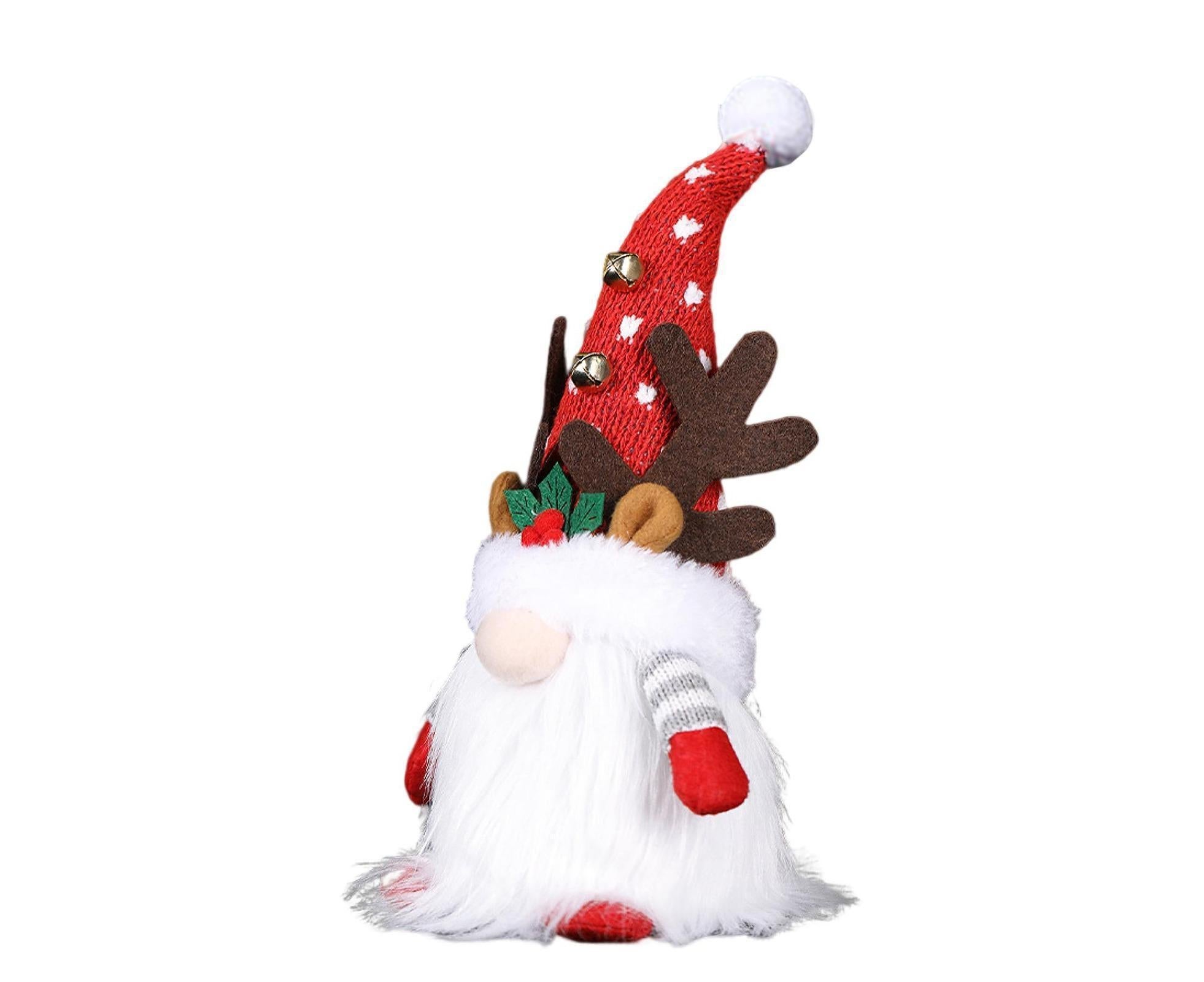 Antler Faceless Doll Music Luminous Xmas Pendant-Red 28cm