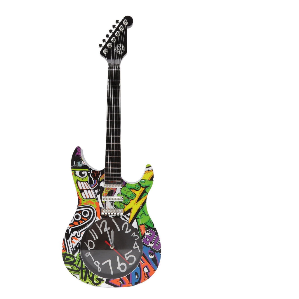 Guitar Wall Clock Simulation Time Accurate Guitar Clock Wall Decor for Home Dormitory Bedroom 5680CC Guitar with Stand