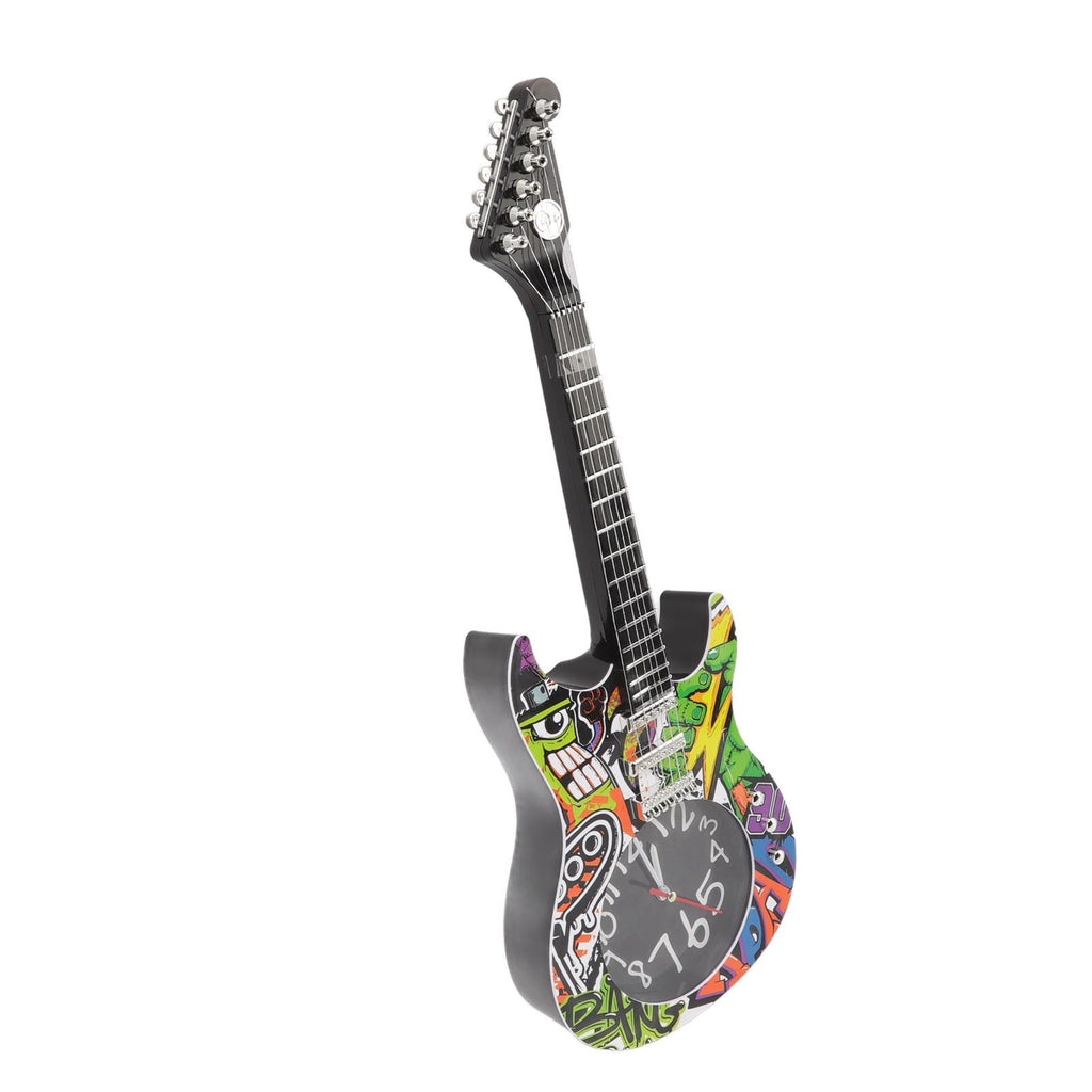Guitar Wall Clock Simulation Time Accurate Guitar Clock Wall Decor for Home Dormitory Bedroom 5680CC Guitar with Stand