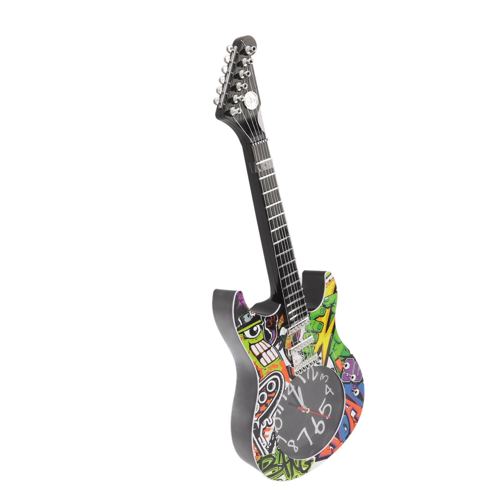 Guitar Wall Clock Simulation Time Accurate Guitar Clock Wall Decor for Home Dormitory Bedroom 5680CC Guitar with Stand
