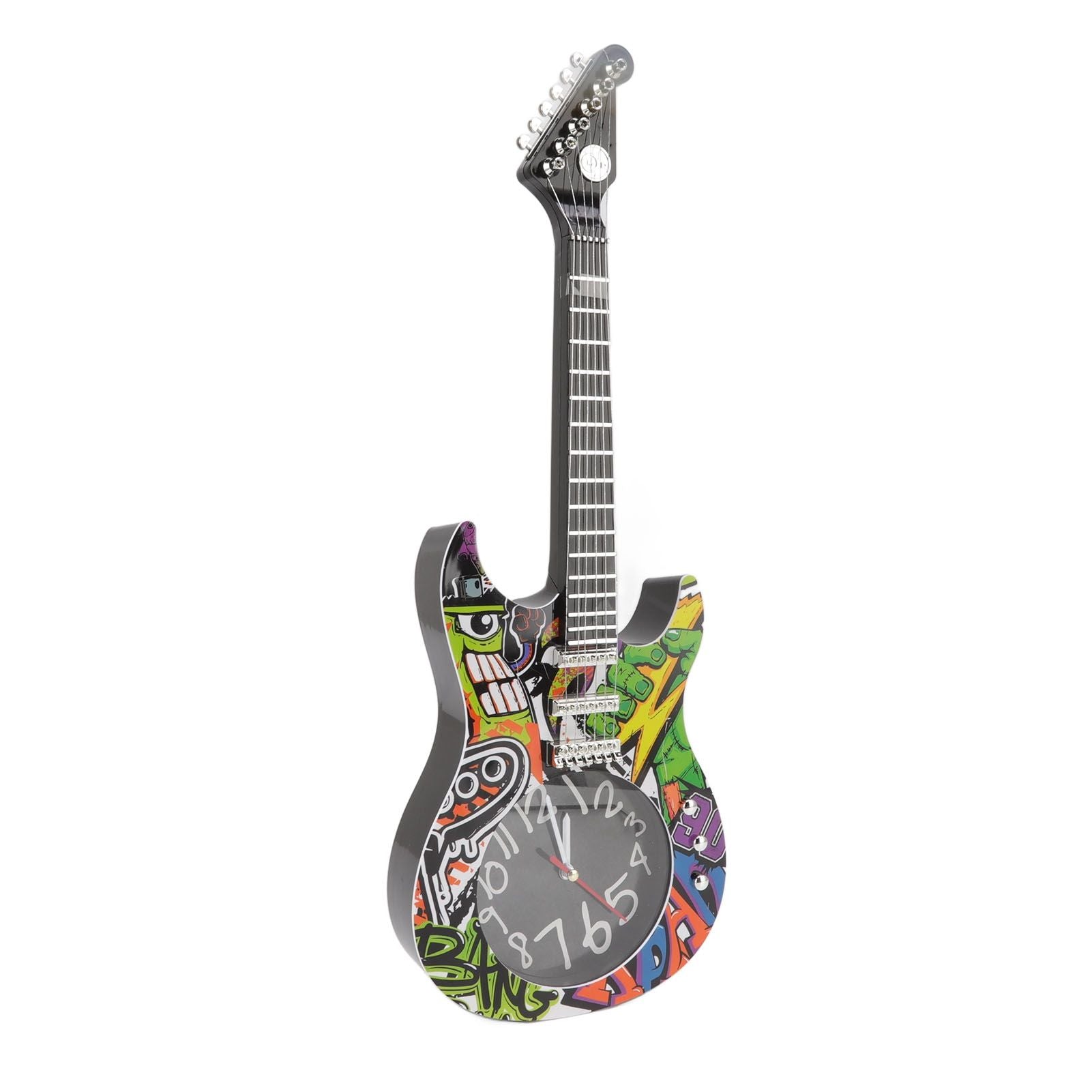 Guitar Wall Clock Simulation Time Accurate Guitar Clock Wall Decor for Home Dormitory Bedroom 5680CC Guitar with Stand