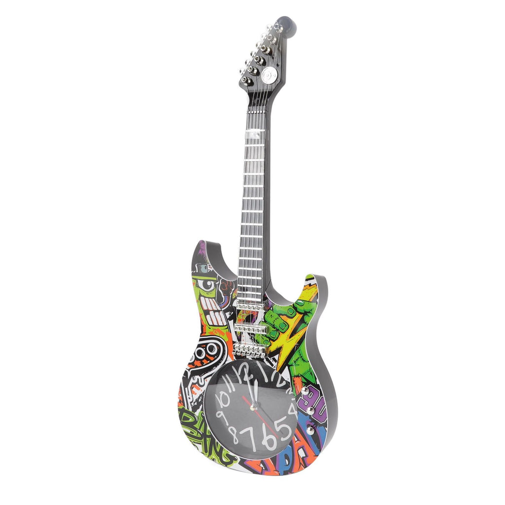Guitar Wall Clock Simulation Time Accurate Guitar Clock Wall Decor for Home Dormitory Bedroom 5680CC Guitar with Stand