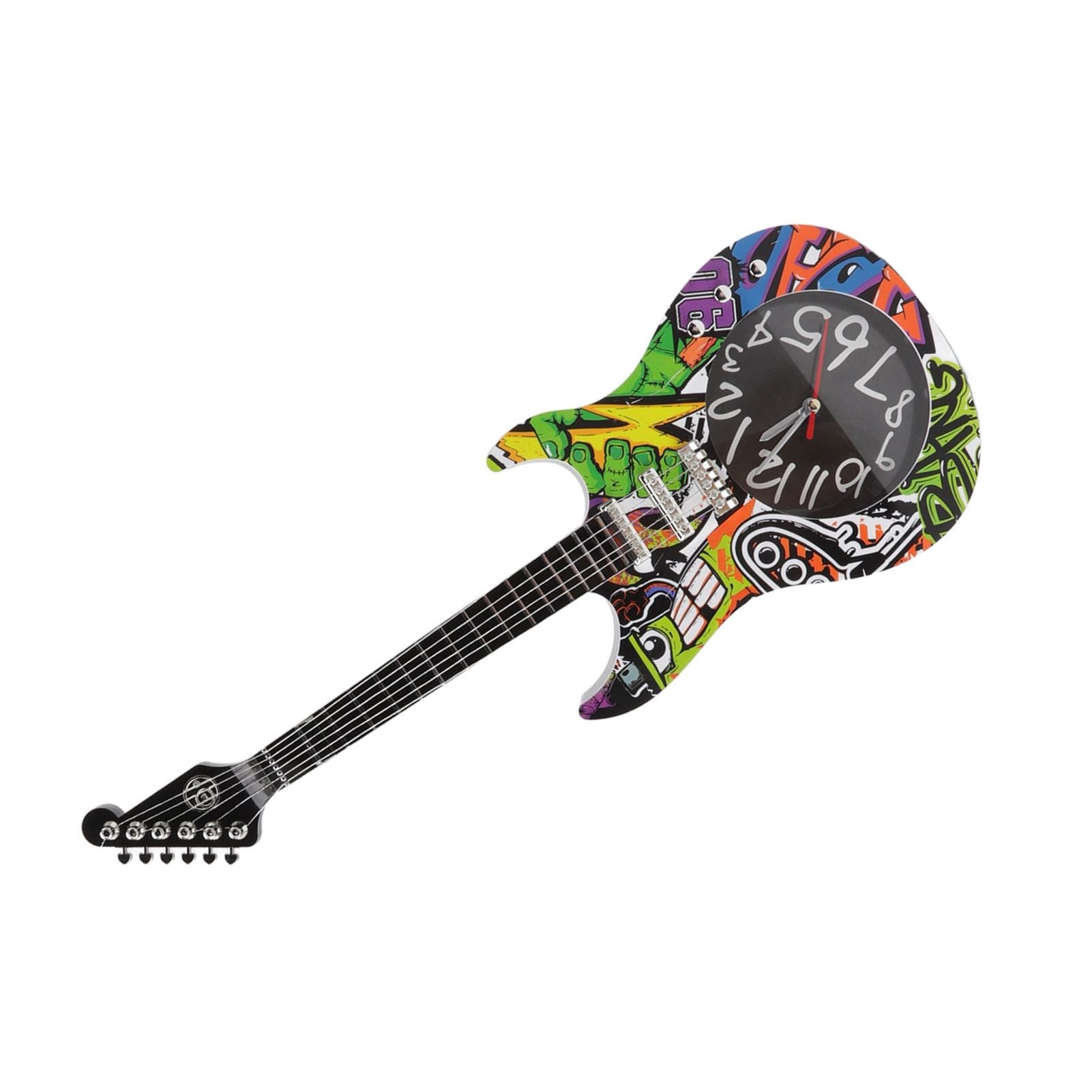 Guitar Wall Clock Simulation Time Accurate Guitar Clock Wall Decor for Home Dormitory Bedroom 5680CC Guitar with Stand