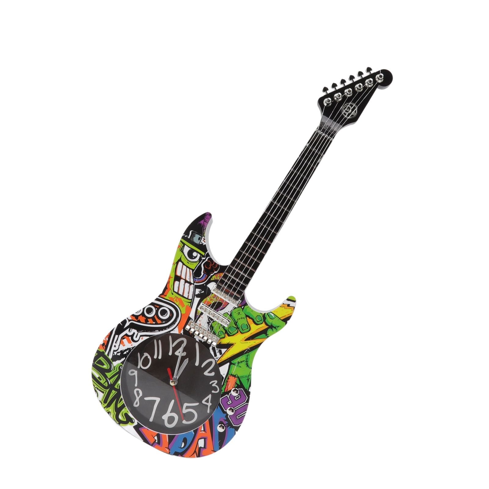 Guitar Wall Clock Simulation Time Accurate Guitar Clock Wall Decor for Home Dormitory Bedroom 5680CC Guitar with Stand