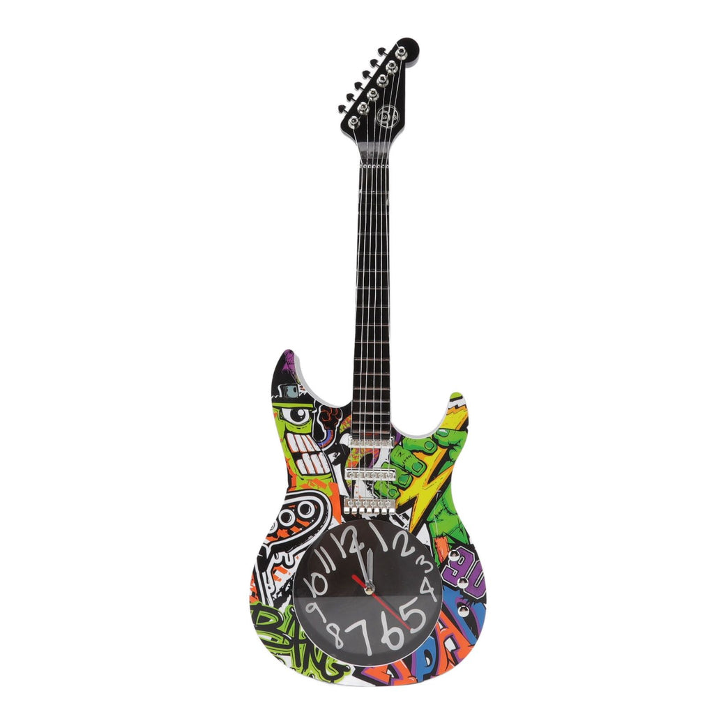 Guitar Wall Clock Simulation Time Accurate Guitar Clock Wall Decor for Home Dormitory Bedroom 5680CC Guitar with Stand