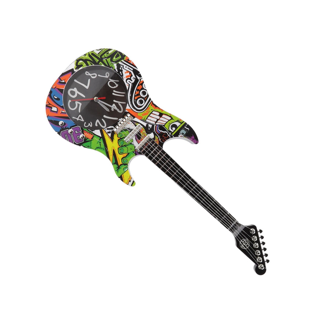 Guitar Wall Clock Simulation Time Accurate Guitar Clock Wall Decor for Home Dormitory Bedroom 5680CC Guitar with Stand