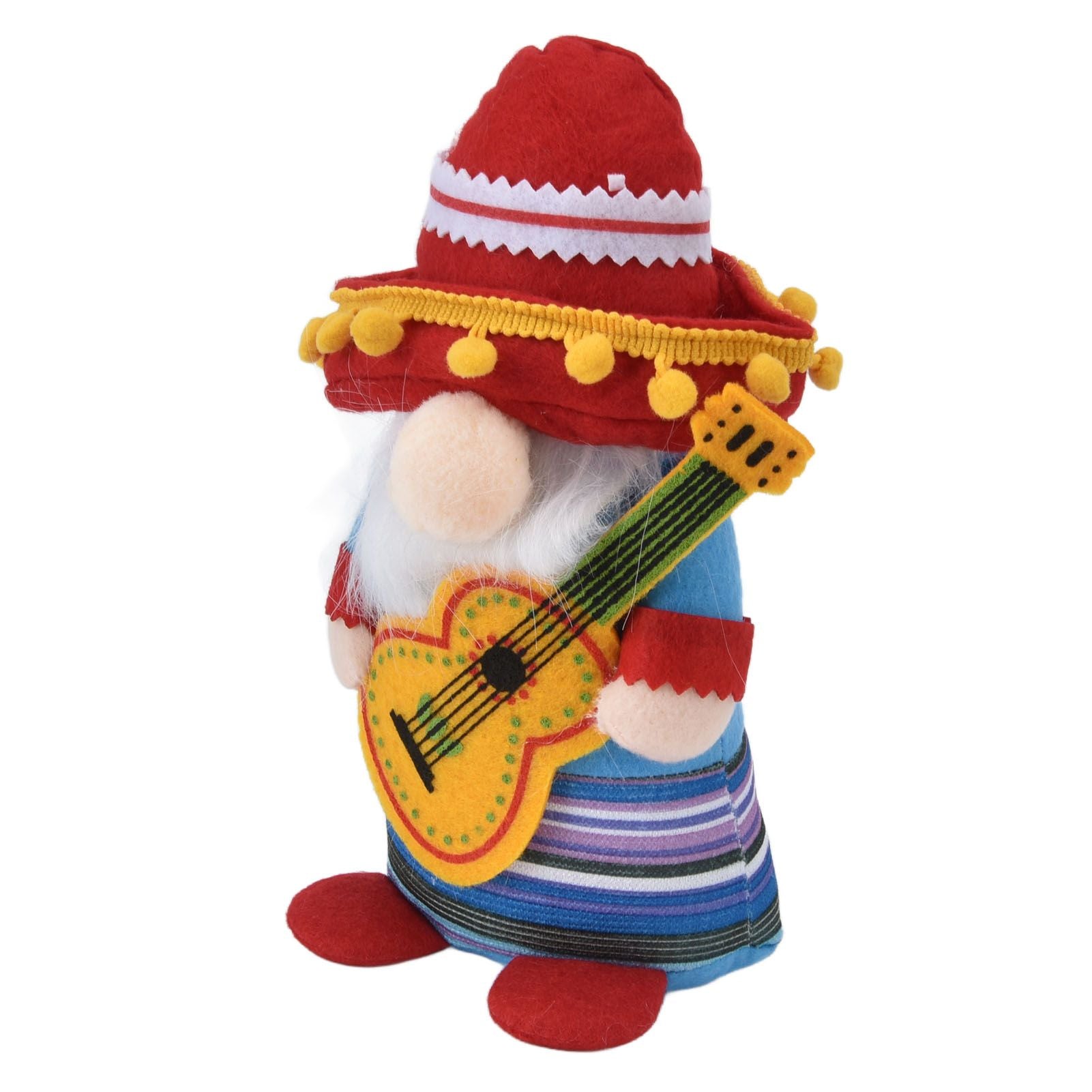 Dwarf Doll Cute Soft Lucky Prevent Fading Festival Gnomes with Musical Instruments for Halloween Props and Party Guitar Boy