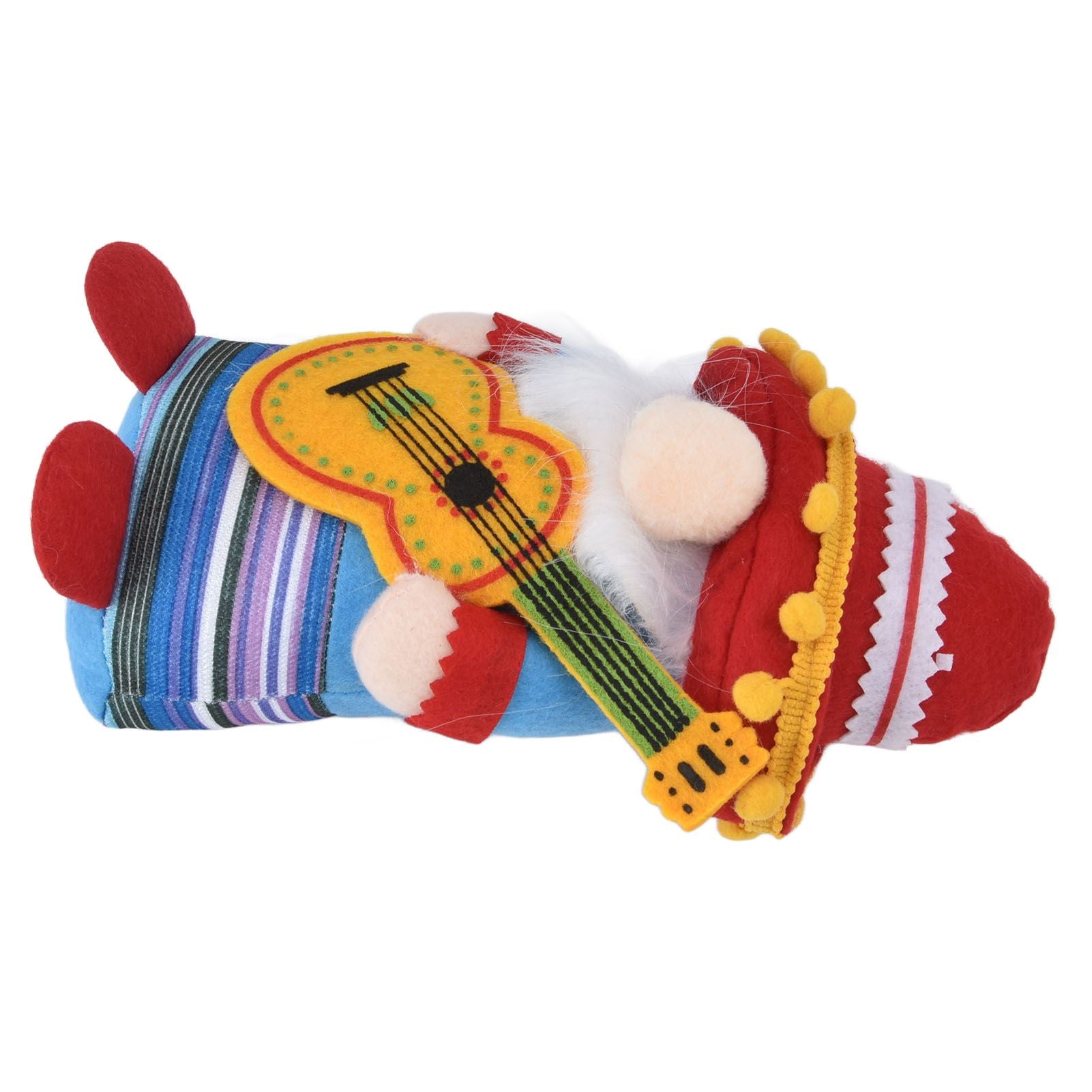 Dwarf Doll Cute Soft Lucky Prevent Fading Festival Gnomes with Musical Instruments for Halloween Props and Party Guitar Boy