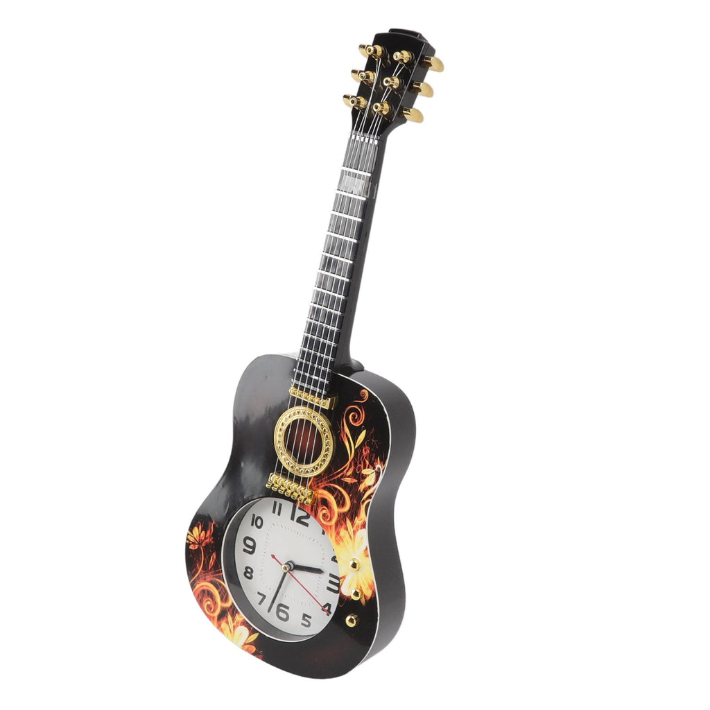 Wall Clock Silent Simulation Ukulele Shaped Decorative Alarm Clock for Bedroom Student Dormitory Office Ukulele 5681CC (46x17x4.5cm / 18.1x6.7x1.8in)