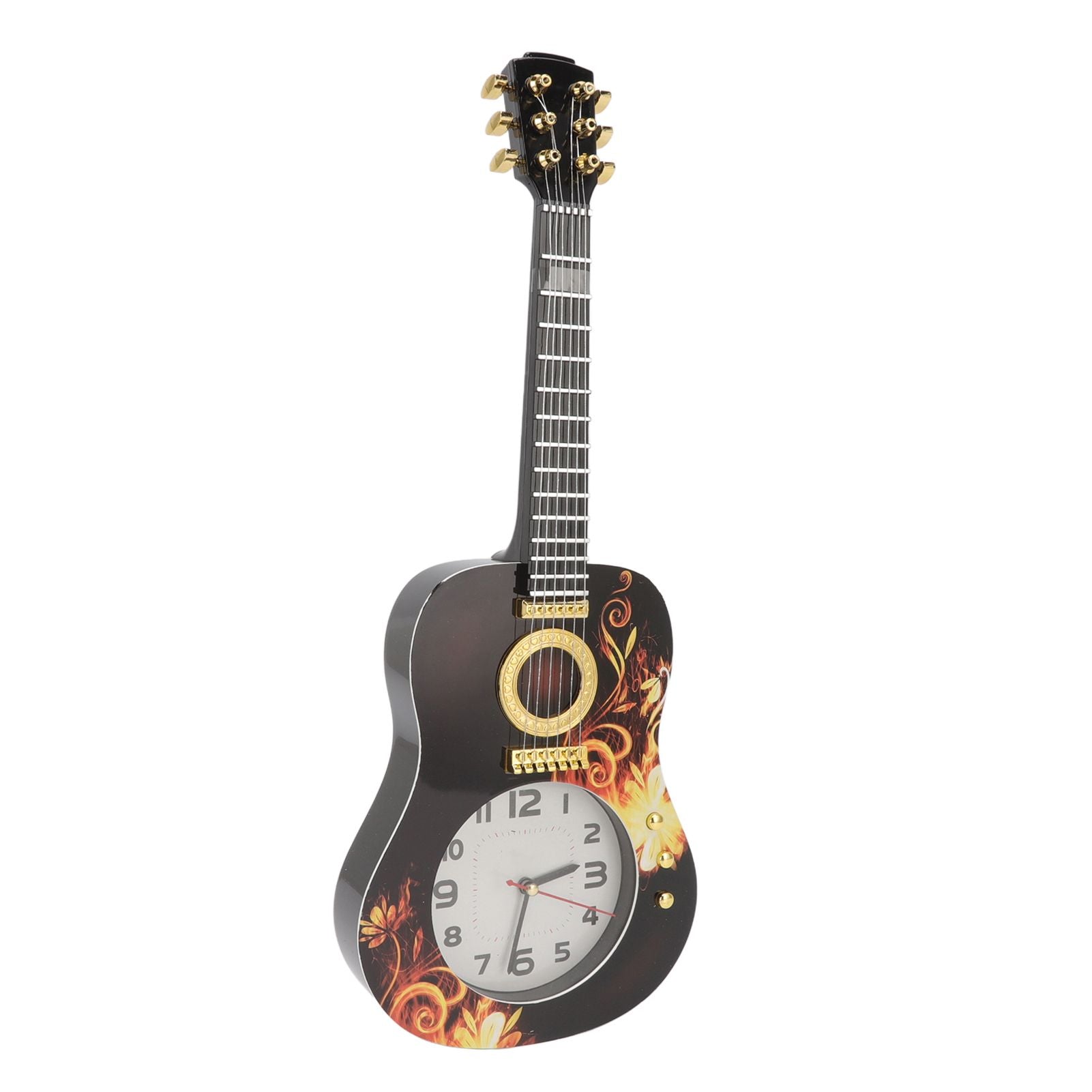 Wall Clock Silent Simulation Ukulele Shaped Decorative Alarm Clock for Bedroom Student Dormitory Office Ukulele 5681CC (46x17x4.5cm / 18.1x6.7x1.8in)