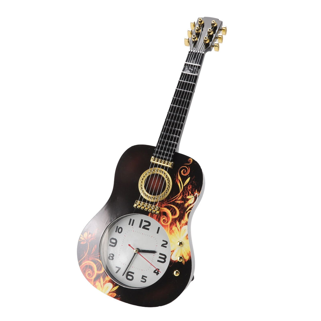 Wall Clock Silent Simulation Ukulele Shaped Decorative Alarm Clock for Bedroom Student Dormitory Office Ukulele 5681CC (46x17x4.5cm / 18.1x6.7x1.8in)