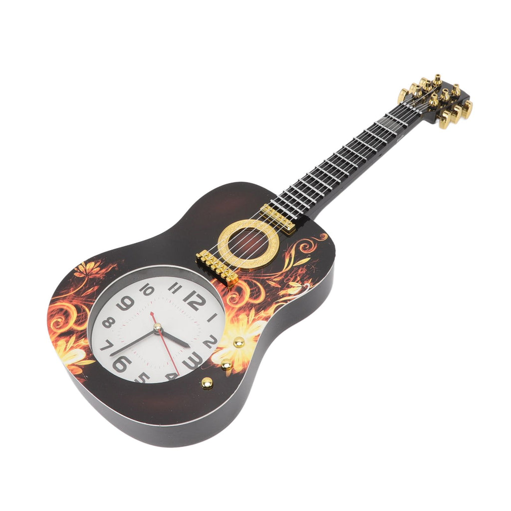 Wall Clock Silent Simulation Ukulele Shaped Decorative Alarm Clock for Bedroom Student Dormitory Office Ukulele 5681CC (46x17x4.5cm / 18.1x6.7x1.8in)