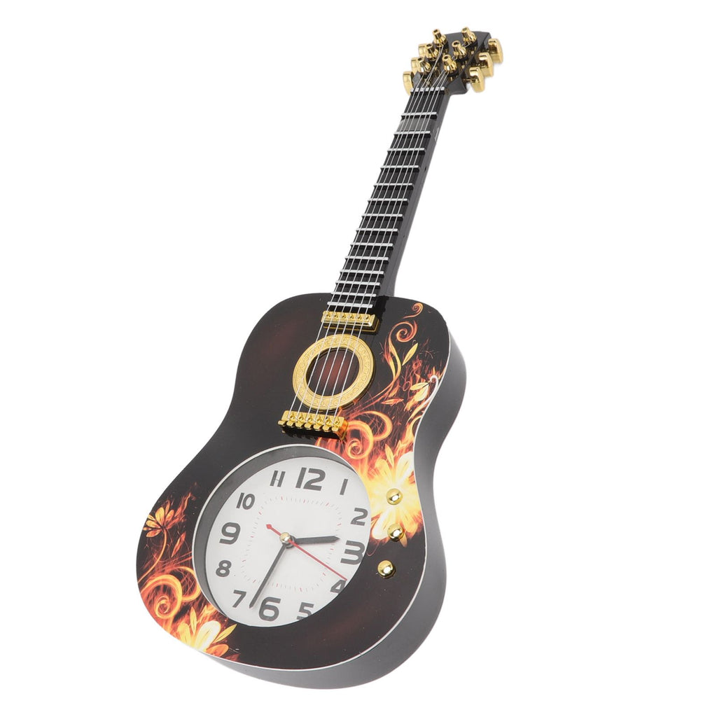 Wall Clock Silent Simulation Ukulele Shaped Decorative Alarm Clock for Bedroom Student Dormitory Office Ukulele 5681CC (46x17x4.5cm / 18.1x6.7x1.8in)