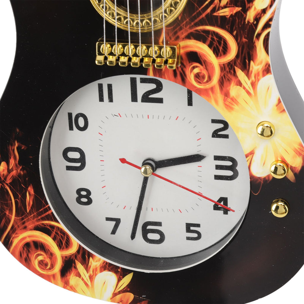 Wall Clock Silent Simulation Ukulele Shaped Decorative Alarm Clock for Bedroom Student Dormitory Office Ukulele 5681CC (46x17x4.5cm / 18.1x6.7x1.8in)