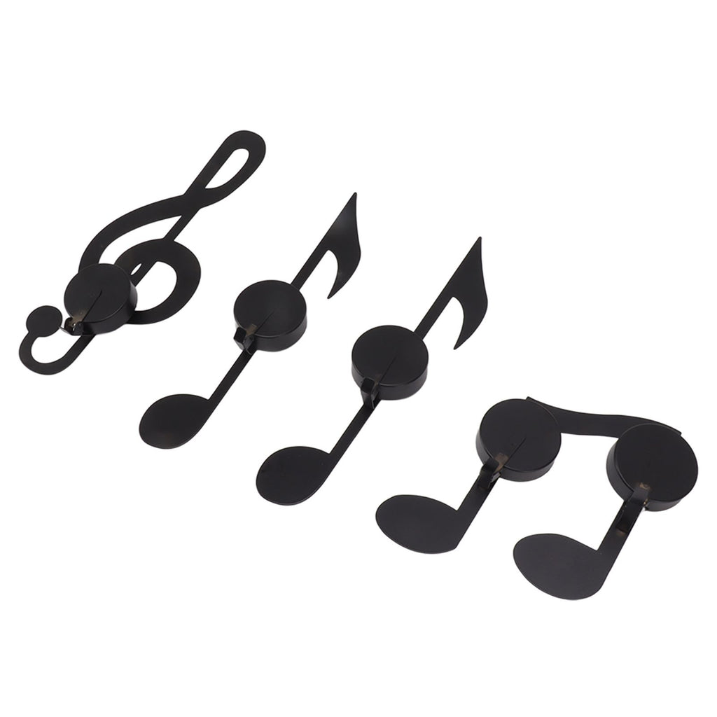 4Pcs Unique Iron Black Music Note Wall Sconce Candle Holder Wall Mount Hanging Tea Light Candle Decor