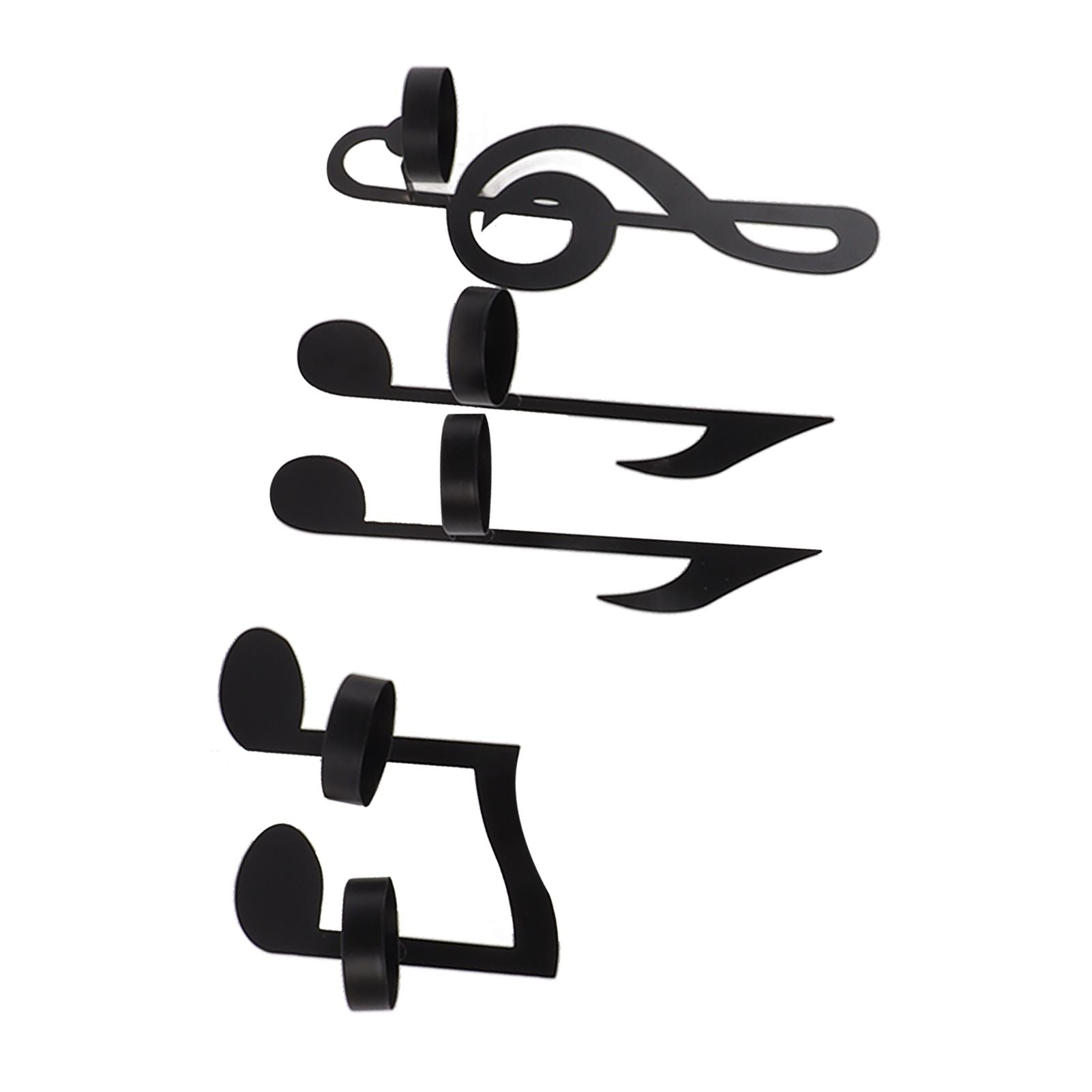 4Pcs Unique Iron Black Music Note Wall Sconce Candle Holder Wall Mount Hanging Tea Light Candle Decor