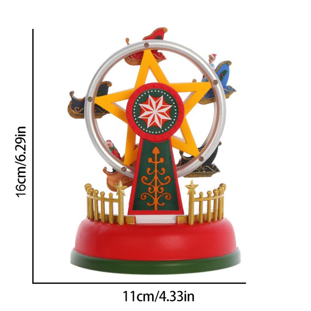 Christmas Mini Music Box Luminous Music Carousel Ferris Wheel Animated Christmas Gift Romantic Desktop Decoration