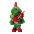 Electric Christmas Tree Plush Toy 8 Songs Continuous Play Glowing Swinging Singing Dancing Cute Electric Plush Toy for Kids Guitar Christmas Tree