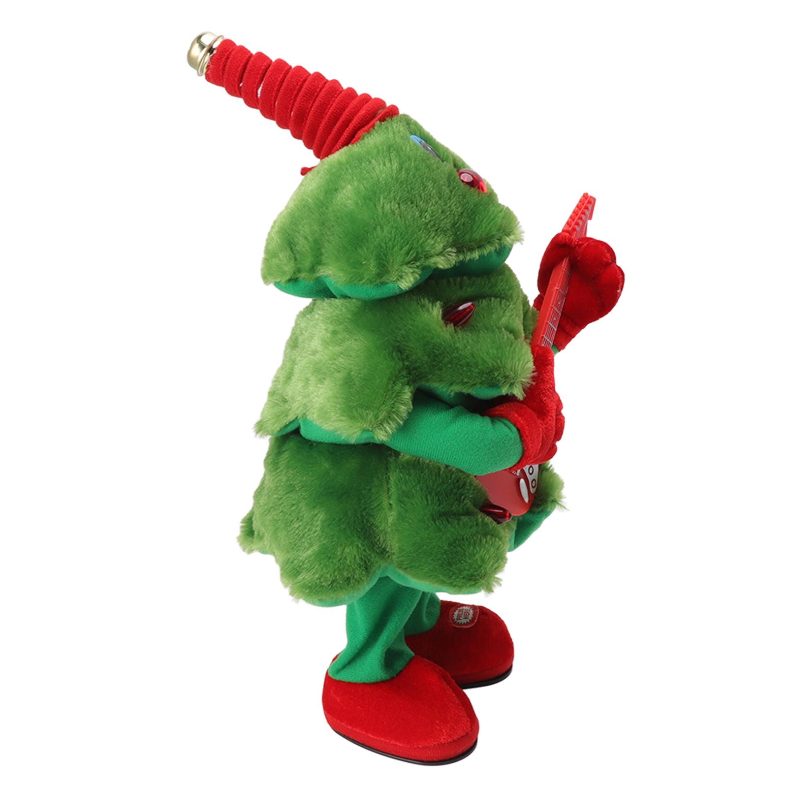 Electric Christmas Tree Plush Toy 8 Songs Continuous Play Glowing Swinging Singing Dancing Cute Electric Plush Toy for Kids Guitar Christmas Tree
