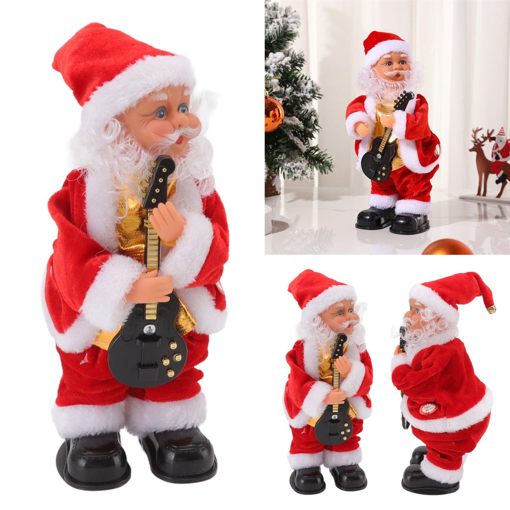 Electric Musical Dancing Christmas Old Man Interesting Hip Shaking Christmas Old Man Doll Decoration Gifts Guitar