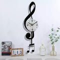 White Brown Treble Clef Wall Clock Music Themed Wall Clock Unique Home Decor Clock Office