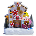 Christmas House Illuminated with LED Light and Music, Electronic Ornaments, Musical Gift Box, Christmas Decoration, Resin Figurine
