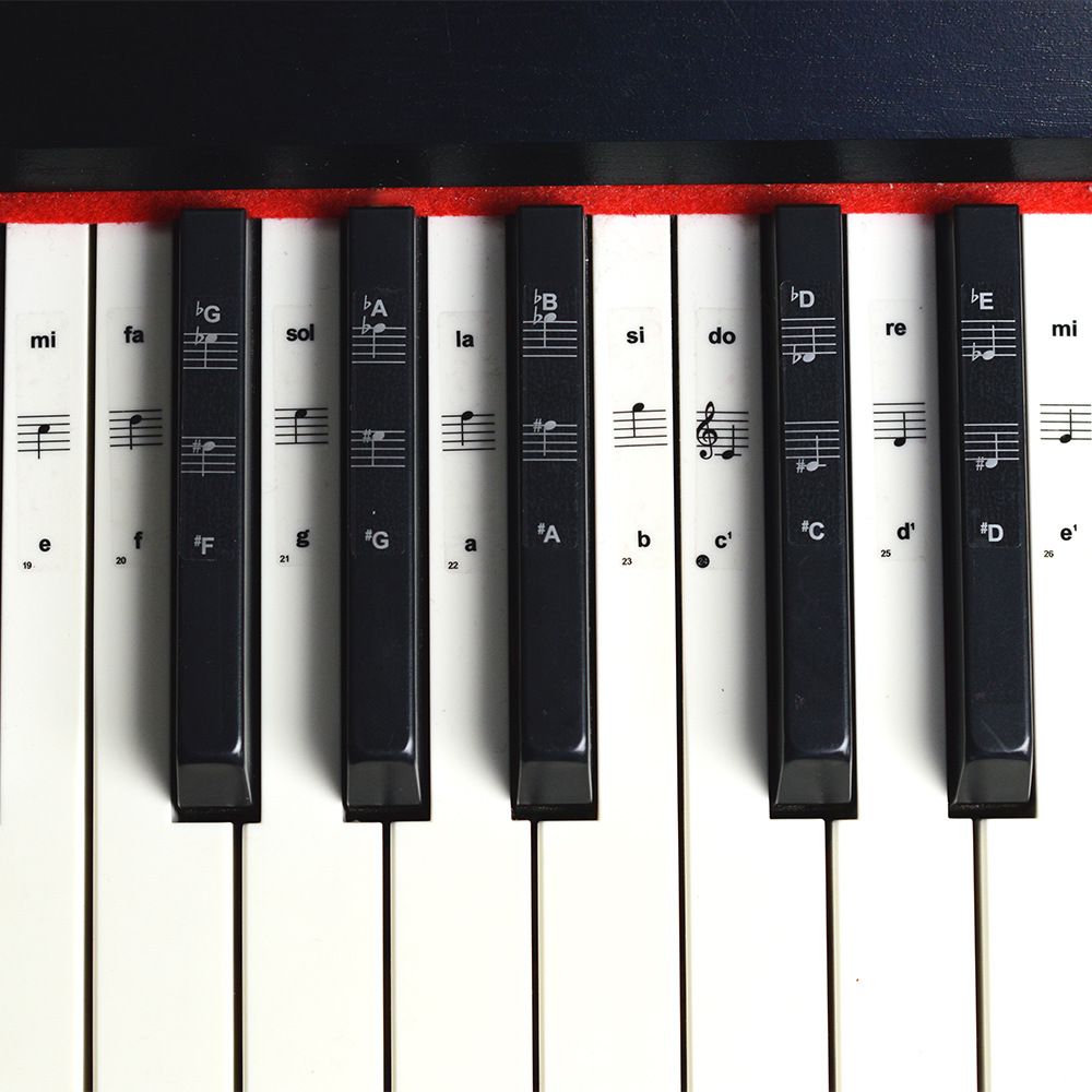 6pcs Piano Keys Sticker Piano Keyboard Labels Piano Stool Piano Label Stickers Piano Keys Labels Keyboard Music Note Sticker Piano