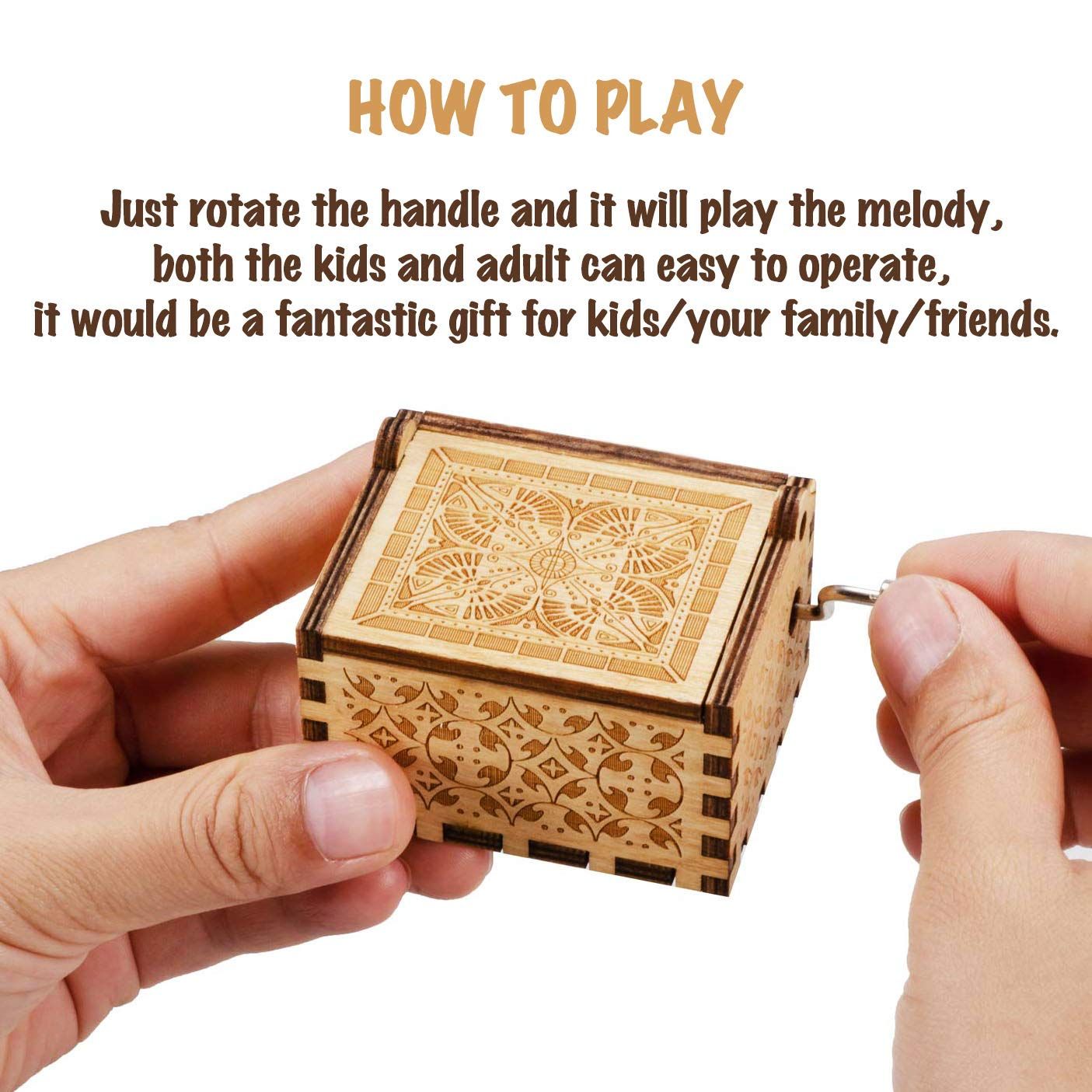Wooden Music Box - Can’t Help Falling in Love Music Box,for The Lover Or Boyfriend,Valentine’s Day Gifts, Birthday Gifts, 1 Set
