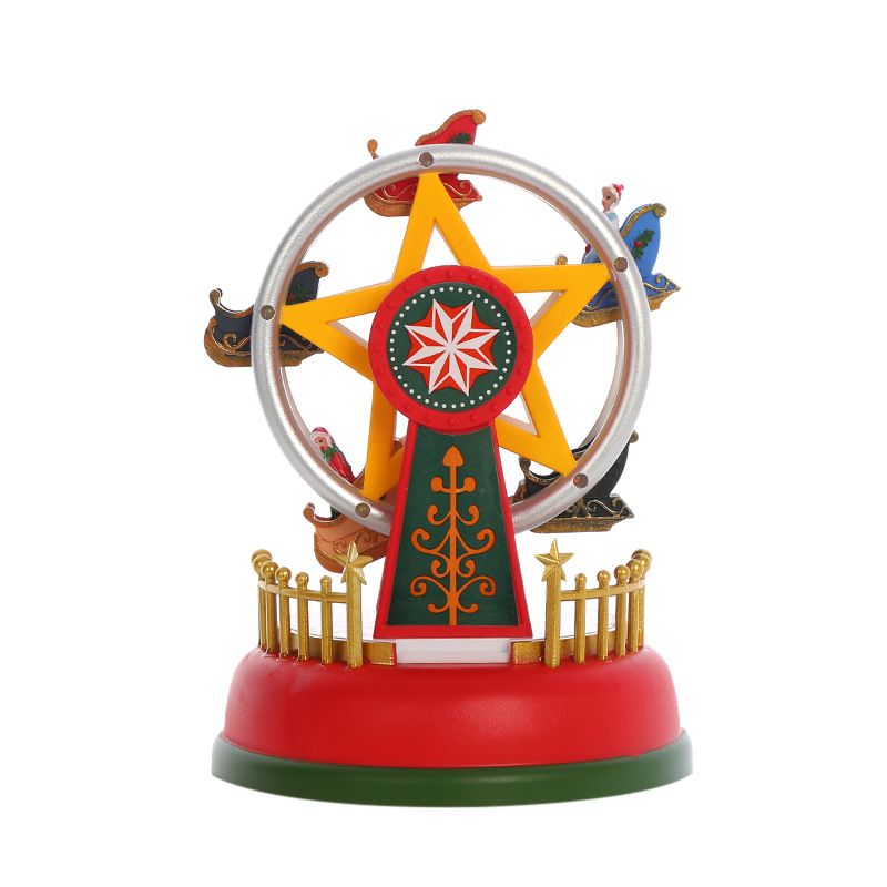 2PCS Carousel Music Box with Light,Musical Christmas Carousel,Animated Mini Carousel,LED Light Luminous Rotating Moving Up Down