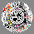 50Pcs Music Stickers for Water Bottles Vinyl Musical Note Stickers for Kids Waterproof Music Stickers for Laptop Guitar
