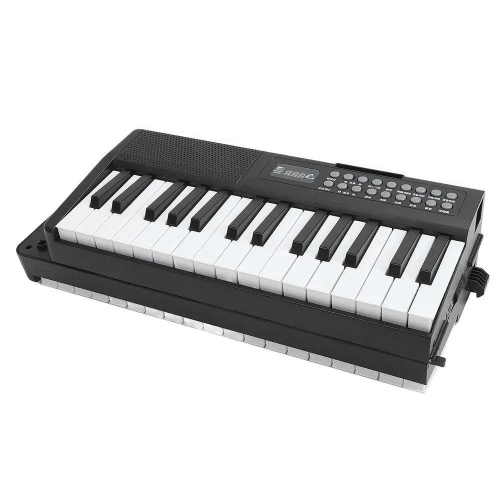 61-Key Black Electronic Digital Piano Keyboard with Built-In Speaker and Microphone