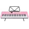 Karrera 61-Key Electronic Piano Keyboard with LED and Folding Stand in Pink CHJ-SD1