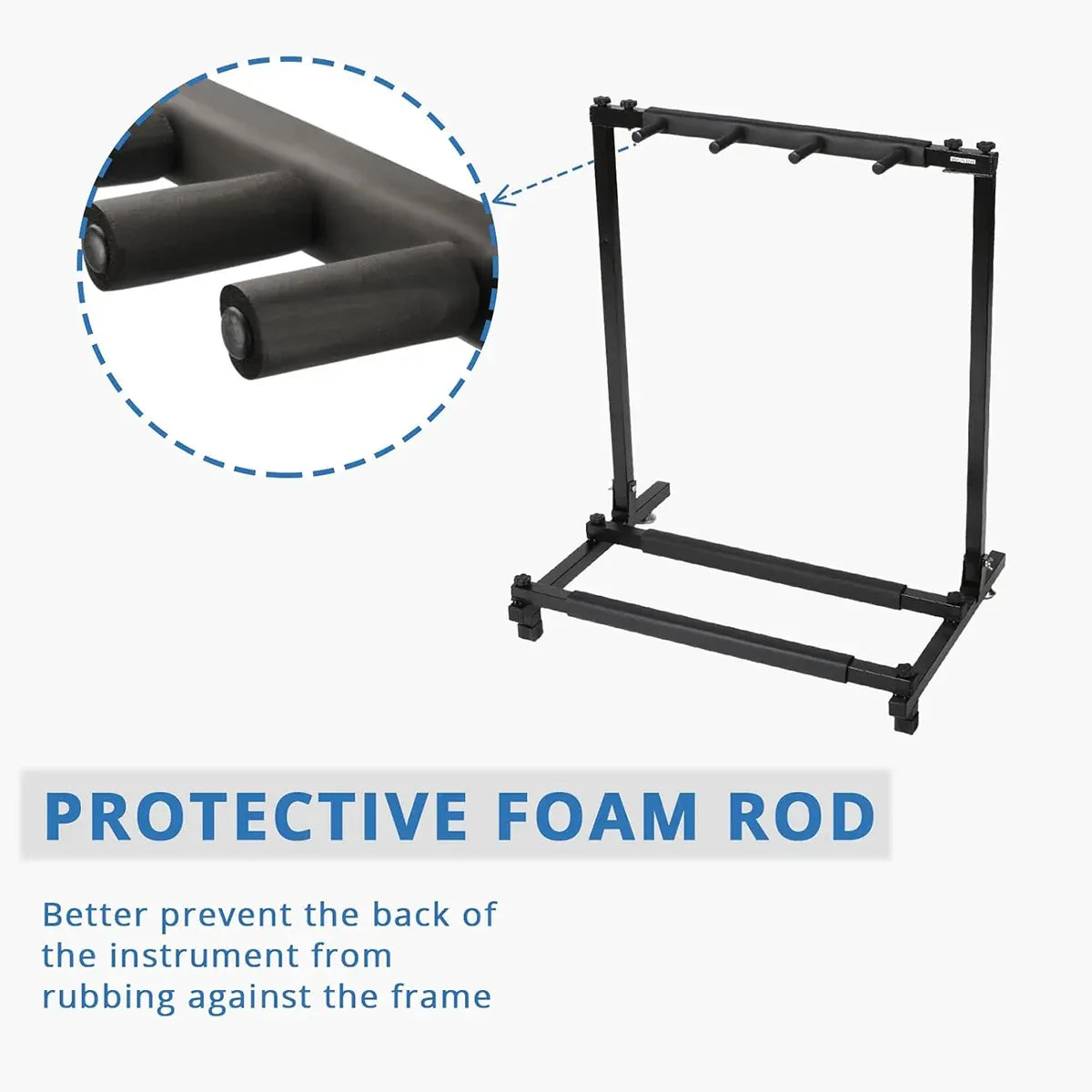 Multi Guitar Stand Guitar Rack Padded Folding Design Hold 3/5 Guitars Adjustable - 5 Guitar Stand