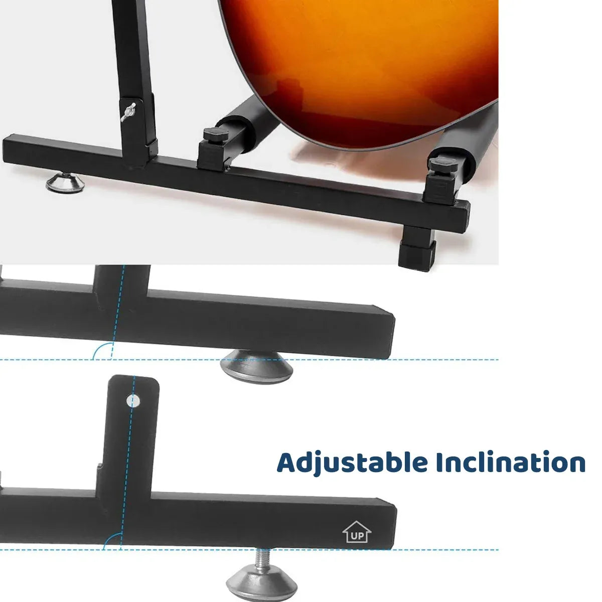 Multi Guitar Stand Guitar Rack Padded Folding Design Hold 3/5 Guitars Adjustable - 5 Guitar Stand