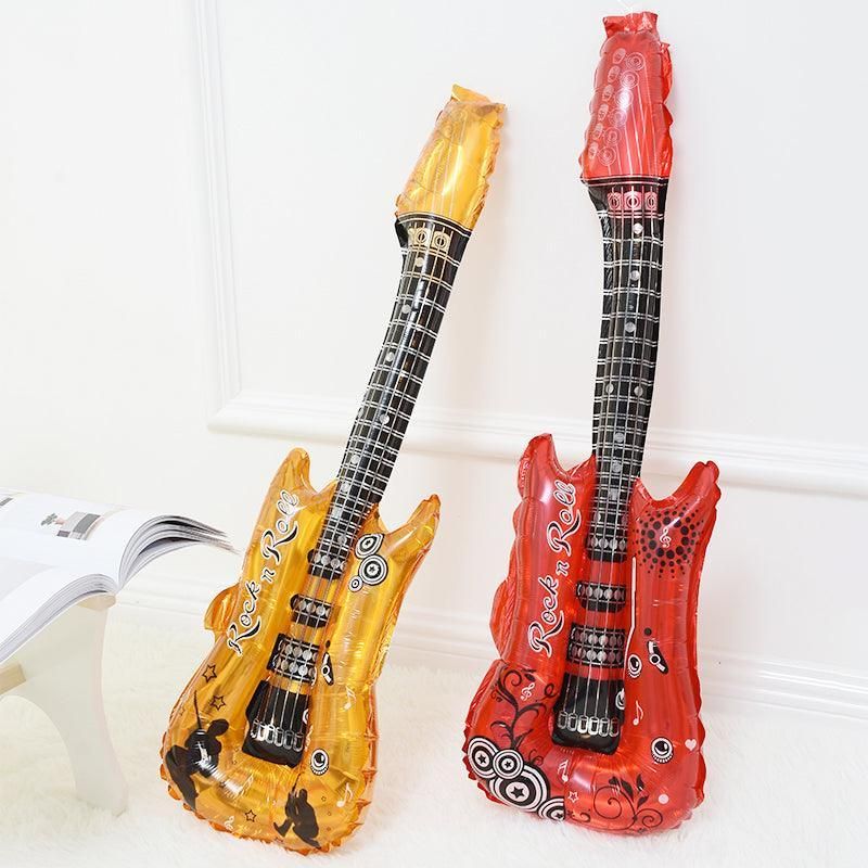 Guitar Foil Balloon Air Fill Rock and Roll Music Party Wedding Birthday Decoration - Gold