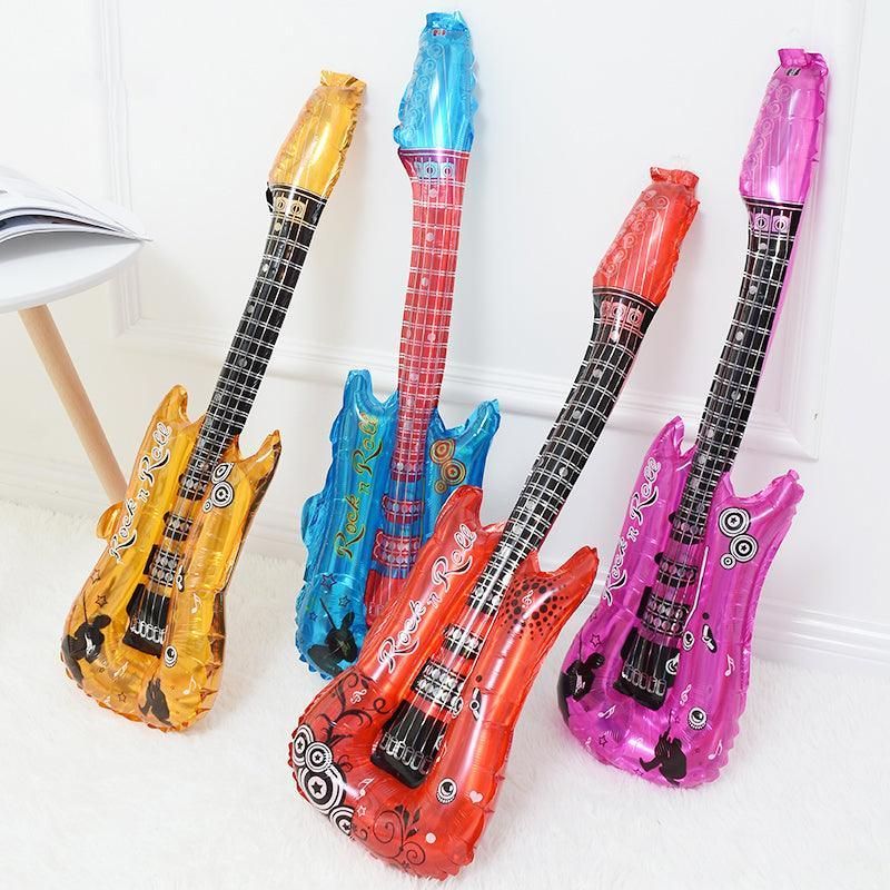 Guitar Foil Balloon Air Fill Rock and Roll Music Party Wedding Birthday Decoration - Gold