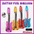 Guitar Foil Balloon Air Fill Rock and Roll Music Party Wedding Birthday Decoration - Rose Red