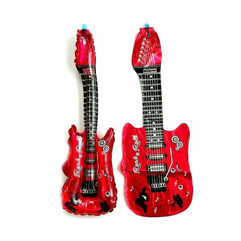 Guitar Foil Balloon Air Fill Rock and Roll Music Party Wedding Birthday Decoration - Rose Red