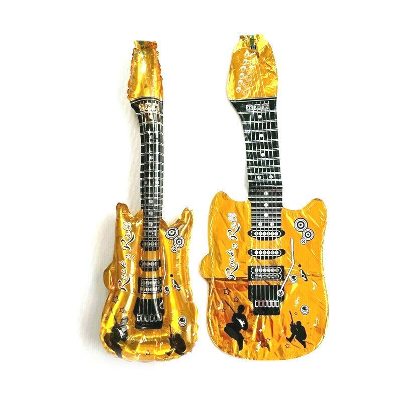 Guitar Foil Balloon Air Fill Rock and Roll Music Party Wedding Birthday Decoration - Rose Red