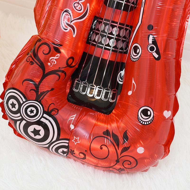 Guitar Foil Balloon Air Fill Rock and Roll Music Party Wedding Birthday Decoration - Red
