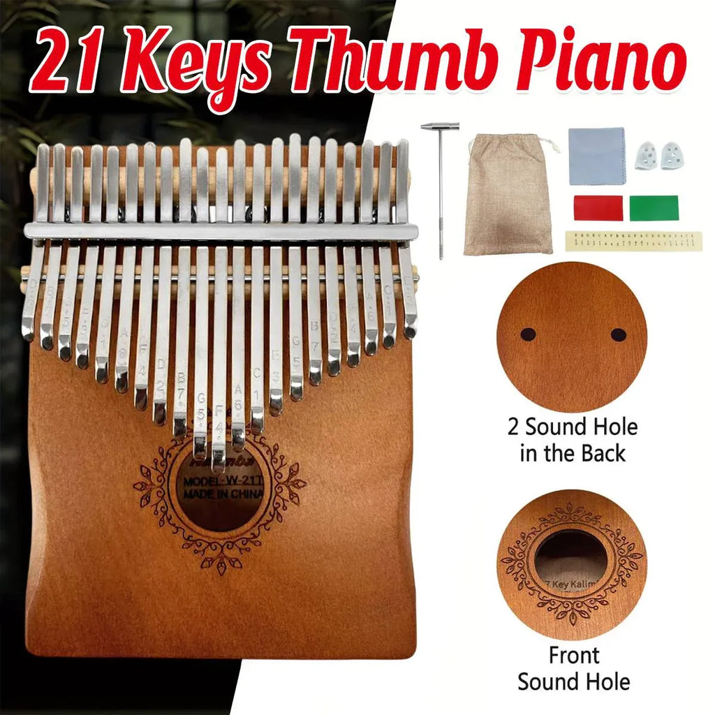 17-Key Beginner Thumb Piano Portable Instrument for Music Learning and Practice