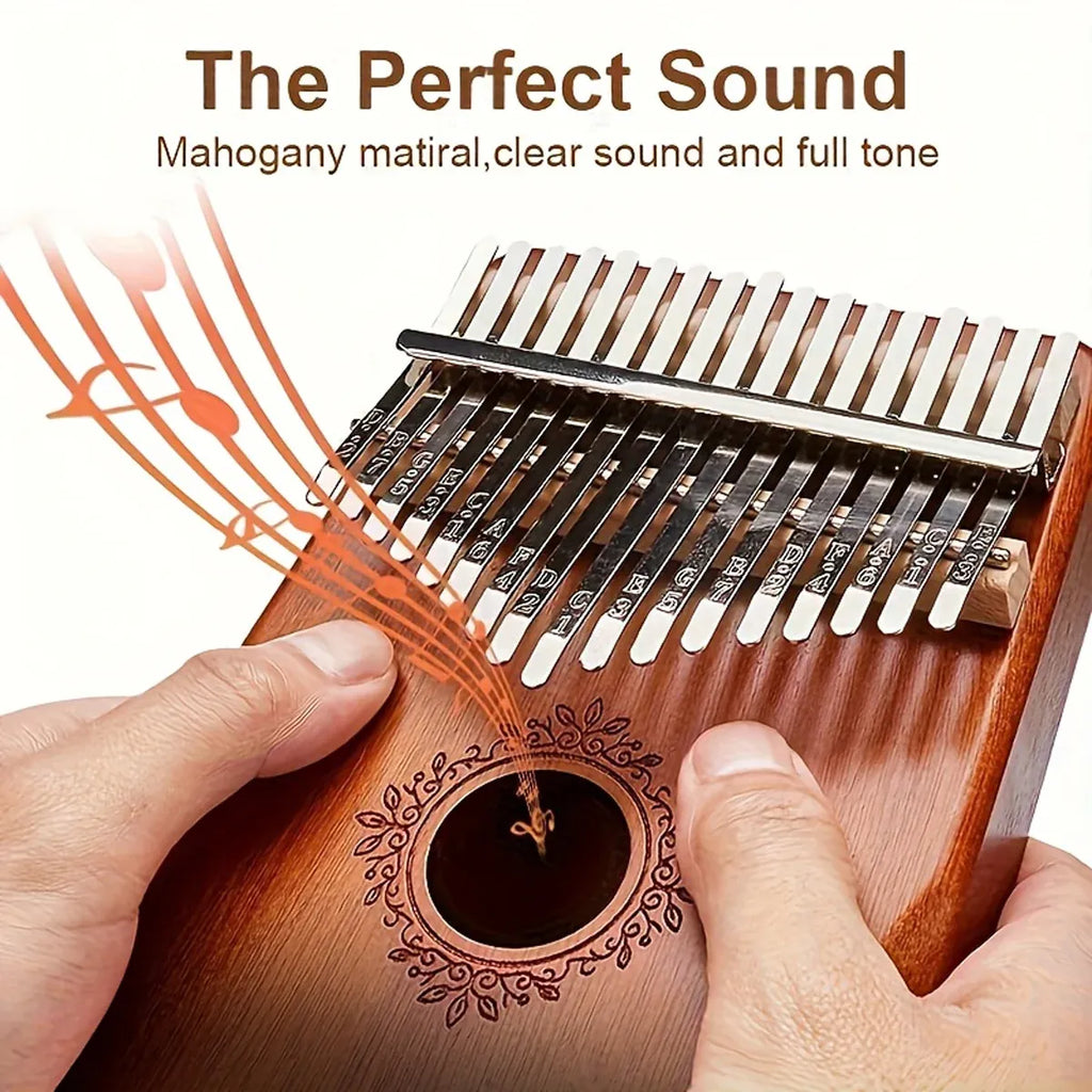 17-Key Beginner Thumb Piano Portable Instrument for Music Learning and Practice
